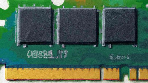 ddr4 ram chip oil painting