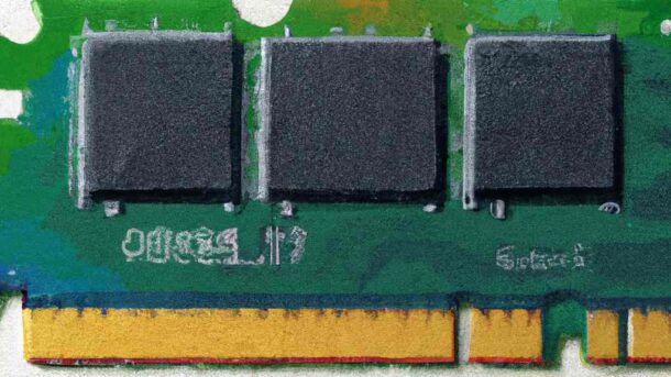 ddr4 ram chip oil painting