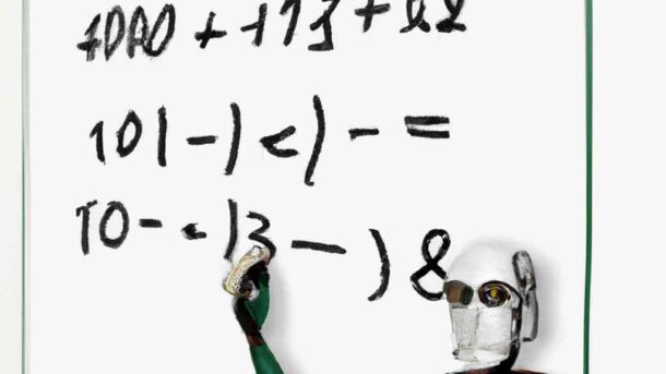 robot doing math