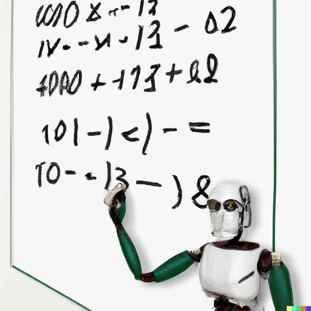 robot doing math